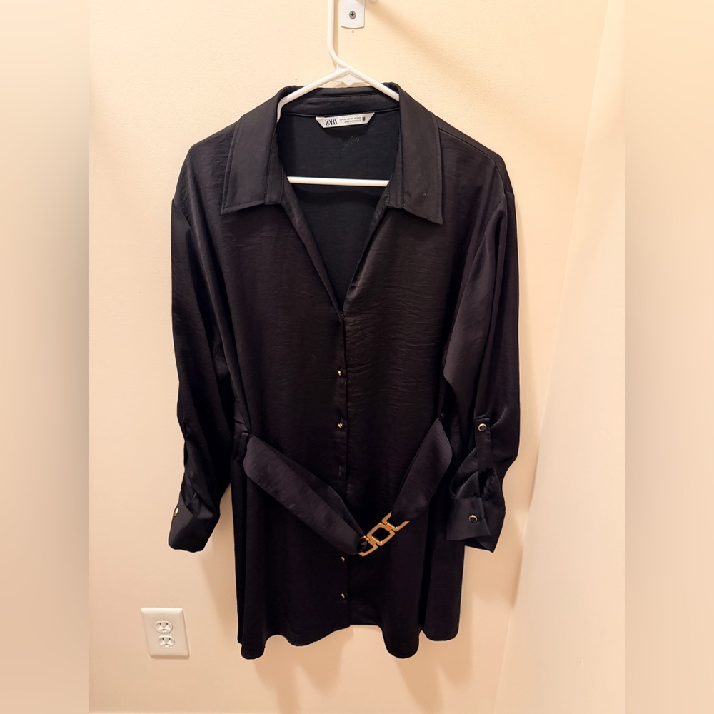 Zara Women's Black Button Down Business Dress
